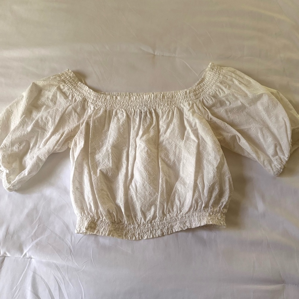 H&M Cream Off-Shoulder Blouse